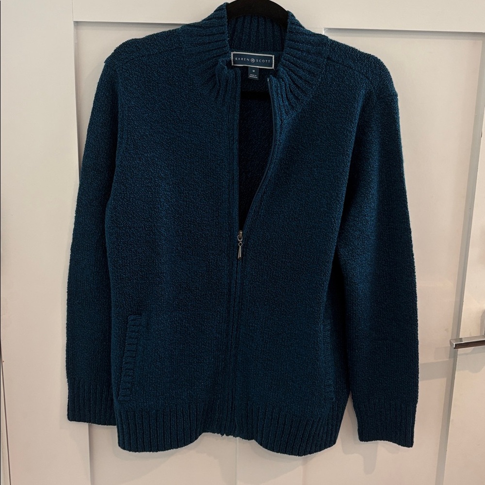 Karen Scott Blue Women's Cardigan Sweater